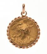 MEDAILLE "France" en or jaune 750/°°. Inscriptions au revers. D....