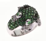 BAGUE "Grenouille" en or gris 750/°° sertie de diamants et...