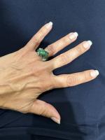 BAGUE "Grenouille" en or gris 750/°° sertie de diamants et...