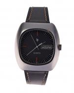 MONTRE d'homme en acier, bracelet cuir, de marque Lip quartz
Circa...