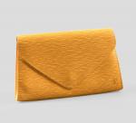 LOUIS VUITTON - POCHETTE en cuir épi jaune, intérieur violet,...