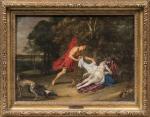 Frans WOUTERS 
(Lierre 1612 - Anvers 1659) 
Jupiter et Callisto
Panneau...