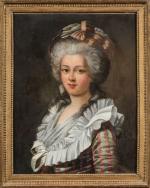 ECOLE FRANCAISE du XIXe siècle, dans le goût d'Elisabeth VIGEE-LEBRUN
Portrait...