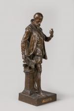 Émile Louis PICAULT (1833-1915). "Ambroise Paré". Sujet en bronze à...