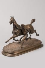 Arthur DU PASSAGE (1838-1909) "Cheval à l'entrainement avec son lad"
Signé...