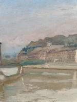 Lucien MAINSSIEUX (1885-1958) 
Les Quais à Lyon 
Huile sur panneau...