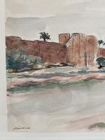 Lucien MAINSSIEUX (1885-1958) 
vue de Marrakech
Aquarelle sur papier signée en...