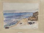 Lucien MAINSSIEUX (1885-1958) 
Plage à Douaouda, Algérie
Aquarelle signée, située, et...