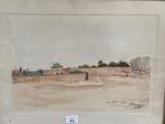 Lucien MAINSSIEUX (1885-1958) 
Toit vert à Marrakech 
Aquarelle signée, située...