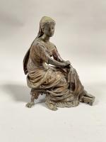 HOULET (XIXème- XXème siècle)  Jeune femme assise à la...