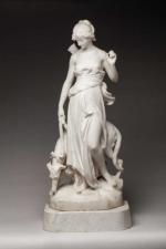 E. AIZELIN, La nymphe de Diane. SCULPTURE en ronde bosse...