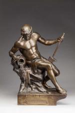 Emile Louis PICAULT (1833-1915), Le travail, sculpture en bronze patiné...