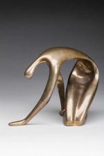 Volodymyr ODREHIWSKI (né en 1955). Femme, la reflexion. Bronze, signé...