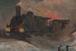 Dans le goût de Louis BEYSSON (1856-1912). 
Locomotive dans la...