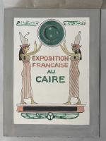 Attribué à Gilbert GALLAND (1870-1956).
Projet d'affiche d'exposition française au Caire,...