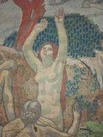 Louis BOUQUET (1885-1952).
Scène mythologique aux nymphes.
Huile sur toile découpée (fragment),...