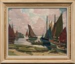 Paul André Jean ESCHBACH (1881-1961).
Port de Concarneau.
Huile sur toile.
Signé en...