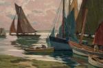 Paul André Jean ESCHBACH (1881-1961).
Port de Concarneau.
Huile sur toile.
Signé en...