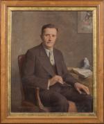 Léon GARRAUD (1877-1961). 
Portrait d'homme à la cravate blanche en...