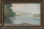 Henri-Charles ANGENIOL (1870-1959).
Rhône au sud de Lyon.
Pastel sur papier.
Signé en...