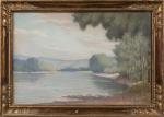 Henri-Charles ANGENIOL (1870-1959).
Bords du Rhône. 
Pastel sur papier.
Signé en bas...