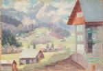 Henri Charles ANGENIOL (1870-1959).
En lot :
- Abondance, Haute-Savoie, 1957. 
Huile...