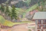 Henri Charles ANGENIOL (1870-1959).
En lot :
- Abondance, Haute-Savoie, 1957. 
Huile...