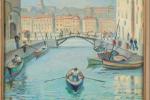 André VERDILHAN (1881-1963).
Ancien quai du Canal à Marseille.
Huile sur toile.
Signé...