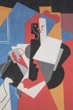 * Albert GLEIZES (1881 - 1953).
Composition avec une figure plane,...