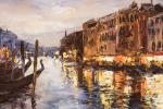 Véronique ZIMINSKI (Née en 1958).
Venise, Crépuscule sur le grand Canal.
Acrylique...