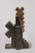 Guy DE ROUGEMONT (1935-2021).
Sans titre.
Bronze assemblé à patine verte et...