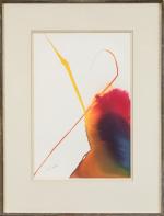 Paul JENKINS (1923-2012).
Phenomena sheppard's hook, 1965.
Aquarelle sur papier.
Signé en bas...