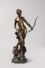 Mathurin Moreau (1822-1912)
« Diane chasseresse »
Sujet en bronze à patine...