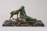 Alexandre Morlon (1878-1951)
« Jeune fille au cabri »
Groupe en bronze...