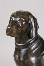 Georges HILBERT (1900-1982)
« Labrador assis »
Sujet en bronze à patine...