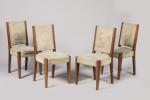 André Sornay (1902-2000)
Série de quatre chaises en bois teinté palissandre...