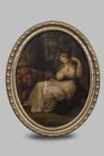 Angelica KAUFFMAN (1741-1807), suiveur de. Paysages animés de dames de...