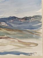 Lucien MAINSSIEUX (1885-1958) 
Vue des montagnes à Moulay Slissen? 
Aquarelle...