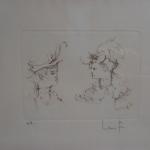 Léonor FINI (1908-1996) , deux élégantes aux chapeaux, gravure, ...