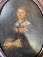 École du XXe siècle " portrait de femme ovale" dans...