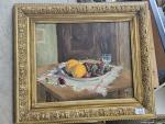 A. Willemin "Nature morte aux cerises et oranges"
Huile sur toile...