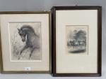 Iwan Edwin HUGENTOBLER (1886-1972)
Cheval 
dessin au crayon Signée en bas...