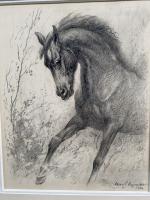 Iwan Edwin HUGENTOBLER (1886-1972)
Cheval 
dessin au crayon Signée en bas...