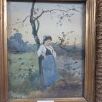 Paul ROSSERT (1851-1918) 
Femme adossée à un arbre
Aquarelle signée en...