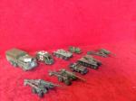 Dinky Toys France 7 pièces militaires peinture d'origine assez bon...