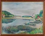 Jean COUTY (1907-1991). L'Etang. Huile sur toile. Signée en bas...