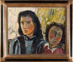 Pierre CHARBONNIER (1897-1978). Deux personnages. Huile sur panneau. Signée en...