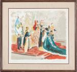 Yves BRAYER (1907-1990), d'après. Le couronnement du Shah. Lithographie en...