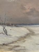 Georges COSTEAU "Arrivée au village sous la neige"
Huile sur panneau,...