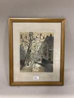 Bernard PRATX (1897-1980)
« Saint-Jean, l'hiver, Lyon ». 
Aquarelle signée et située en...